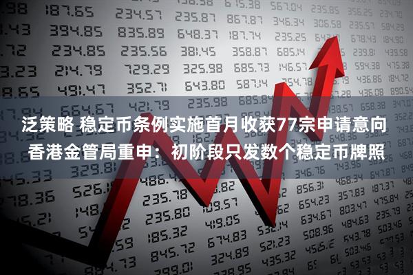 泛策略 稳定币条例实施首月收获77宗申请意向 香港金管局重申：初阶段只发数个稳定币牌照